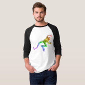 SlipperyJoeの虹色のカエル レンダリングされた彫刻 Tシャツ (正面フル)