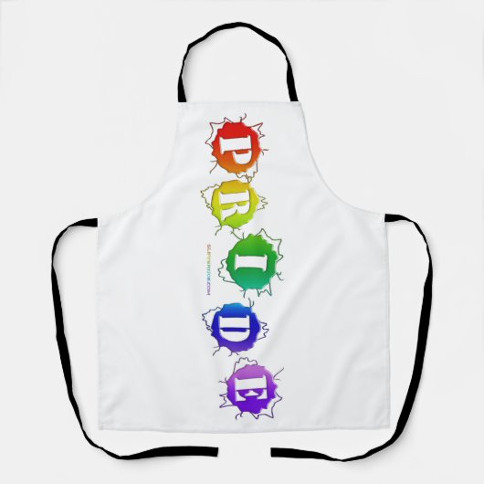 SlipperyJoeの虹色のプライドの看板 エプロン (正面)