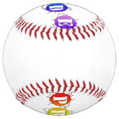 SlipperyJoeの虹色のプライドの看板 ソフトボール (裏面)