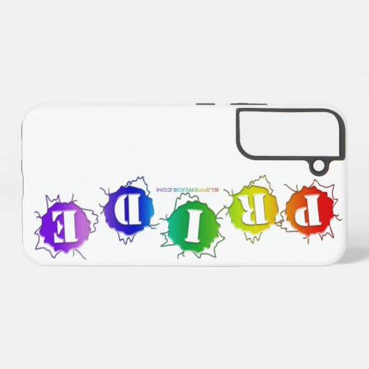 SlipperyJoeの虹色のプライドの看板 Samsung Galaxyケース (裏面横)