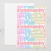 SlipperyJoeの虹色のLGBTQ+コミュニティワードクラウド シーズンカード (正面/裏面)
