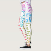 SlipperyJoeの虹色のLGBTQ+コミュニティワードクラウド レギンス (左)