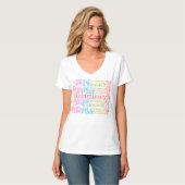 SlipperyJoeの虹色のLGBTQ+コミュニティワードクラウド Tシャツ (正面フル)