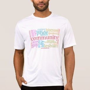 SlipperyJoeの虹色のLGBTQ+コミュニティワードクラウド Tシャツ