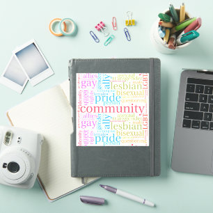 SlipperyJoeの虹色のLGBTQ+コミュニティーワードクラウド シール