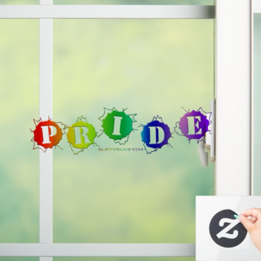 SlipperyJoeの虹色のPrideサインが爆発し ウィンドウサイン (ホーム)