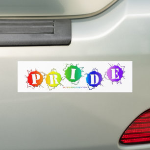 SlipperyJoeの虹色のPrideサインが爆発し バンパーステッカー