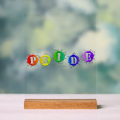 SlipperyJoeの虹色のPrideサインが輝き アクリルサイン (ニュートラル)