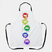 SlipperyJoeの虹色のPrideサインが輝き エプロン (正面)