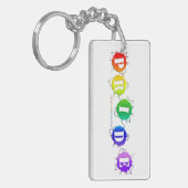 SlipperyJoeの虹色のPrideサインが輝き キーホルダー (正面左)