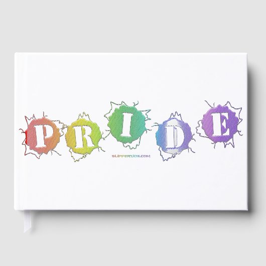 SlipperyJoeの虹色のPrideサインが輝き ゲストブック (正面)