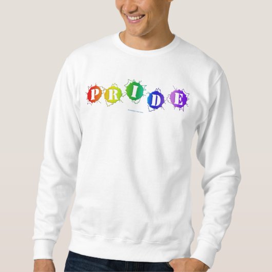 SlipperyJoeの虹色のPrideサインが輝き スウェットシャツ (正面)