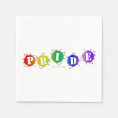 SlipperyJoeの虹色のPrideサインが輝き スタンダードカクテルナプキン (正面)