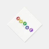 SlipperyJoeの虹色のPrideサインが輝き スタンダードカクテルナプキン (角)