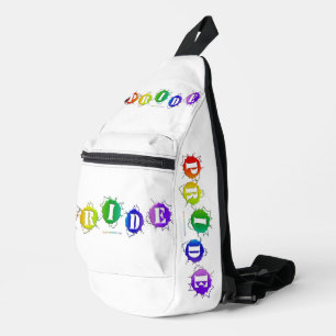 SlipperyJoeの虹色のPrideサインが輝き スリングバッグ