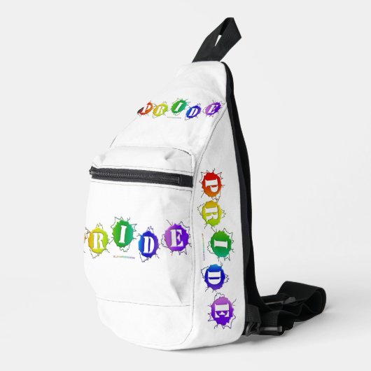 SlipperyJoeの虹色のPrideサインが輝き スリングバッグ (右コーナー)
