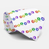 SlipperyJoeの虹色のPrideサインが輝き ネクタイ (ロール)