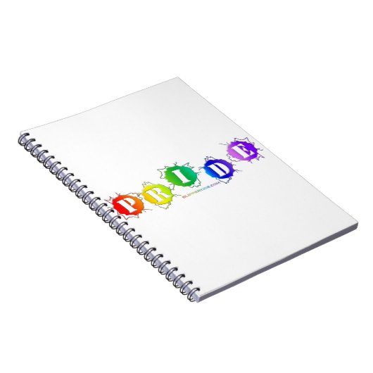 SlipperyJoeの虹色のPrideサインが輝き ノートブック (右側)