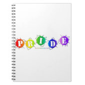 SlipperyJoeの虹色のPrideサインが輝き ノートブック (正面)