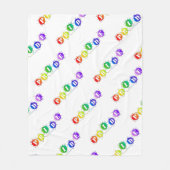 SlipperyJoeの虹色のPrideサインが輝き フリースブランケット (正面)