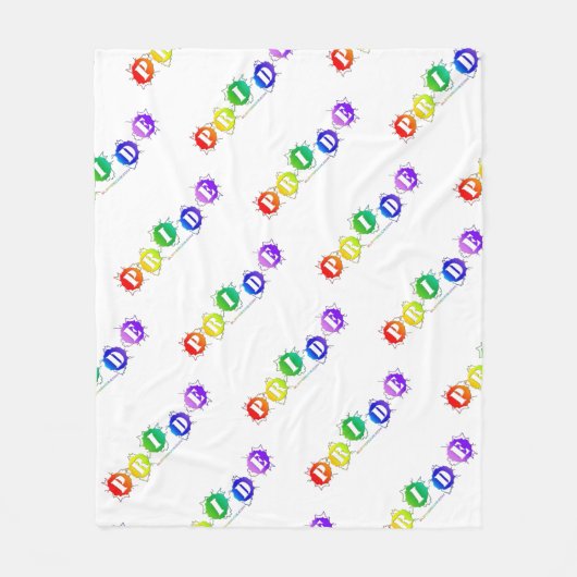 SlipperyJoeの虹色のPrideサインが輝き フリースブランケット (正面)