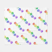 SlipperyJoeの虹色のPrideサインが輝き フリースブランケット (正面(横))