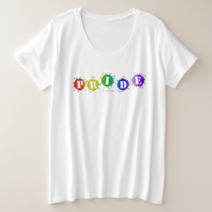 SlipperyJoeの虹色のPrideサインが輝き プラスサイズTシャツ