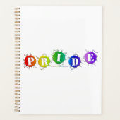 SlipperyJoeの虹色のPrideサインが輝き プランナー手帳 (正面)