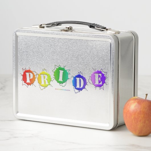 SlipperyJoeの虹色のPrideサインが輝き メタルランチボックス (インサイチュ)