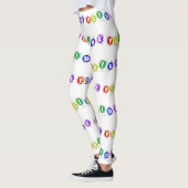 SlipperyJoeの虹色のPrideサインが輝き レギンス (左)