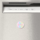 SlipperyJoeの虹色LGBTQ+コミュニティーワードクラウド マグネット (インサイチュ (食洗機))