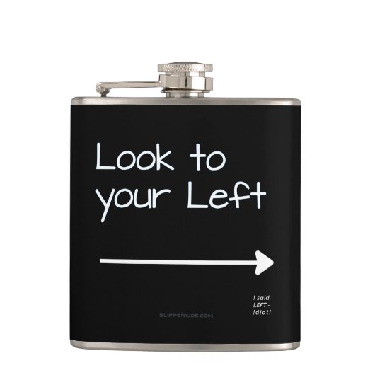 SlipperyJoeの見た目の離れ真っ白い矢印のPL フラスク (正面)