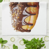SlipperyJoeの贅沢なドーナツを厚い艶のあるチョコレートグレーズでコーティング キッチンタオル (折り畳み)