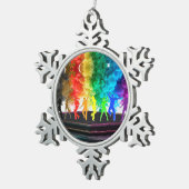 SlipperyJoeの踊りプライドシャドウゲイギフトアルティ スノーフレークピューターオーナメント (右)