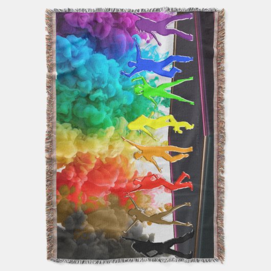 SlipperyJoeの踊りプライドシャドウゲイギフトアルティ スローブランケット (正面縦)