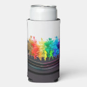 SlipperyJoeの踊りプライドシャドウゲイギフトアート スリム缶クーラー (Seltzer正面)