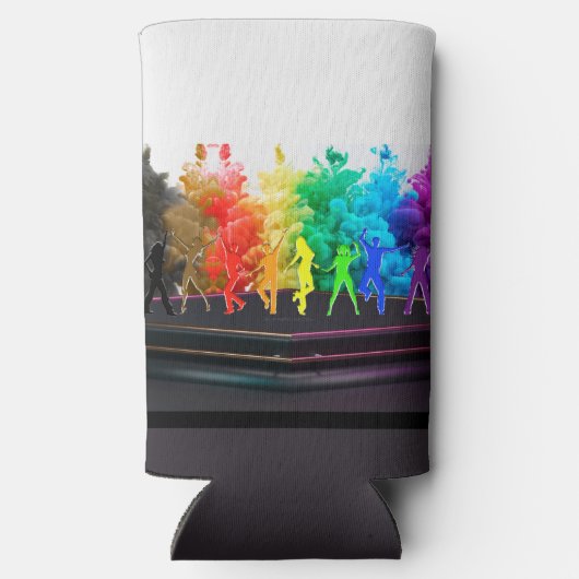 SlipperyJoeの踊りプライドシャドウゲイギフトアート スリム缶クーラー (裏面)