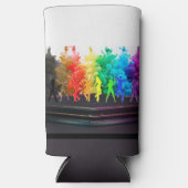 SlipperyJoeの踊りプライドシャドウゲイギフトアート スリム缶クーラー (正面)