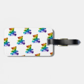 SlipperyJoeの金属製テディベア、なめらかなグラデーション ラゲッジタグ (裏面横)