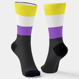 SlipperyJoeの非バイナリプライドフラグゲイギフトLGBTQ ソックス