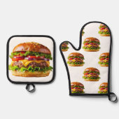 SlipperyJoeの食欲をそそるチーズバーガー クリスピーなバ 鍋つかみ&鍋敷きセット (正面)