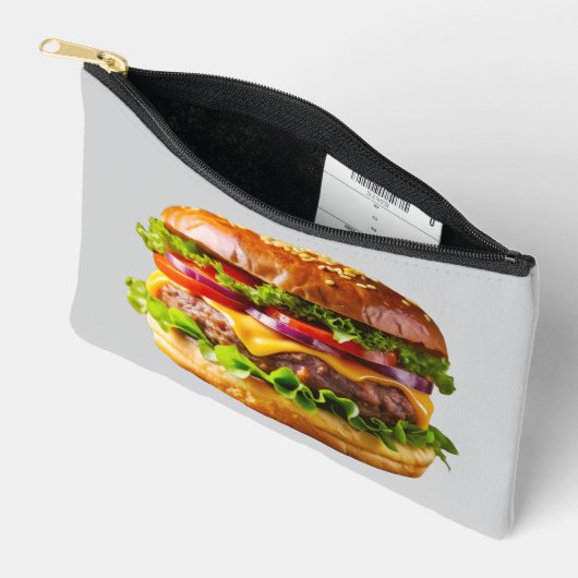 SlipperyJoeの食欲をそそるチーズバーガー クリスピーba アクセサリーポーチ (見開き)