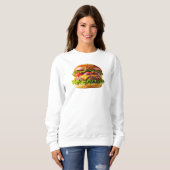 SlipperyJoeの食欲をそそるチーズバーガー クリスピーba スウェットシャツ (正面フル)
