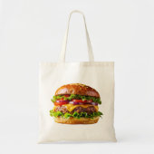 SlipperyJoeの食欲をそそるチーズバーガー クリスピーba トートバッグ (正面)