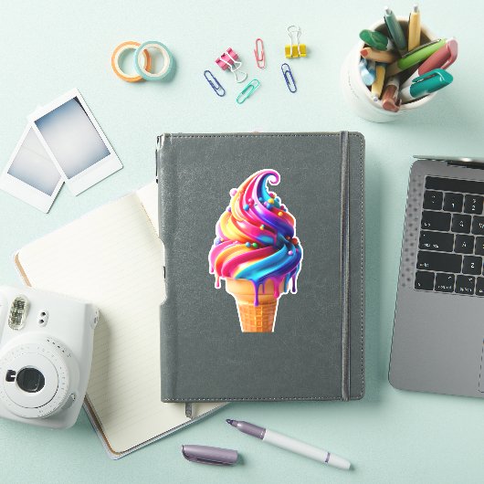 SlipperyJoeの鮮やかなアイスクリームコーンのクラシック シール (iPadカバー)