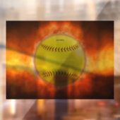 SlipperyJoeの黄色のソフトボール火炎が燃え上がる ウィンドウサイン (シート2)