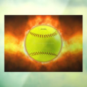 SlipperyJoeの黄色のソフトボール火炎が燃え上がる ウィンドウサイン (シート3)