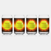 SlipperyJoeの黄色のソフトボール火炎が燃え上がる ガラス缶 (正面)