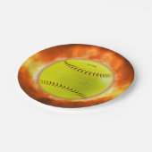 SlipperyJoeの黄色のソフトボール火炎が燃え上がる ペーパープレート (アングル)