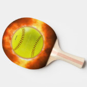 SlipperyJoeの黄色のソフトボール火炎が燃え上がる 卓球ラケット (横)